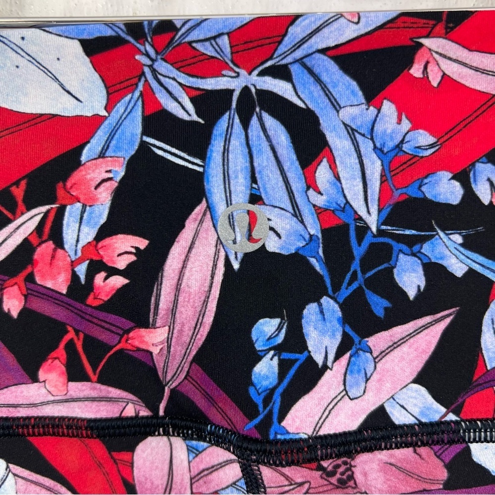 Lululemon Wunder Under Hi-Rise Crop Leggings Lush Lillies Size 6 - Picture 7 of 8